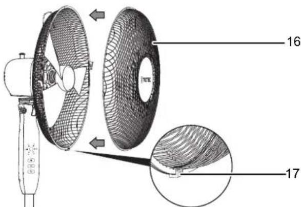 TROTEC TVE 25 S - Montage et fermeture de la grille de protection - 1