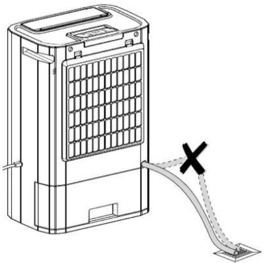 TROTEC TTR 57 E - Fonctionnement avec tuyau branché sur le raccord d'évacuation de l'eau de condensation - 4