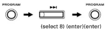 TASCAM CDA700 - Alternately press the SKIP button(s) and the PROGRAM button in the following order. - 2