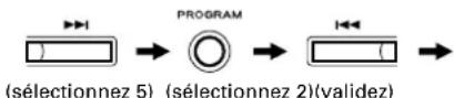 TASCAM CDA700 - Appuyer alternatively sur les touches 丨 SKIP et PROGRAM dans l'ordre suivant: - 1
