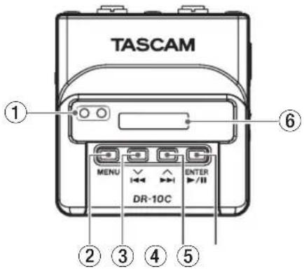 TASCAM DR10C - Pannello frontale - 1