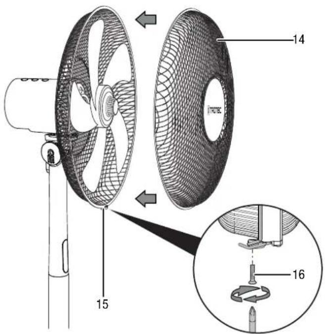 TROTEC TVE 24 S - Montage et fermeture de la grille de protection - 1