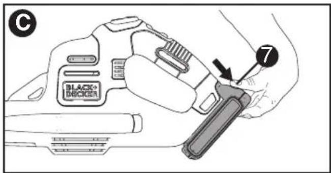 BLACK & DECKER LSW221 - INSTALLACION Y EXTRACCION DE LA PAQUETE DEBATERIA - 3