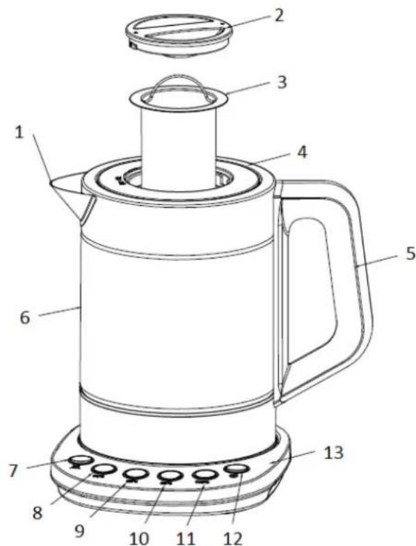SUNTEC WAK8496 tea - Components - 1