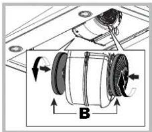 INDESIT IHP 6.5F C M IX - Substituição do fi Itro de carvão (B) - 1