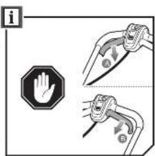 Diagram illustrating hand protection using a tool, showing step-by-step instructions for clearing or locking the hand.