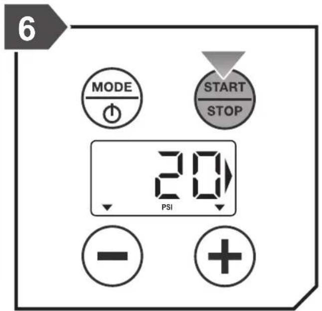 6 MODE START STOP 20 PSI - +
