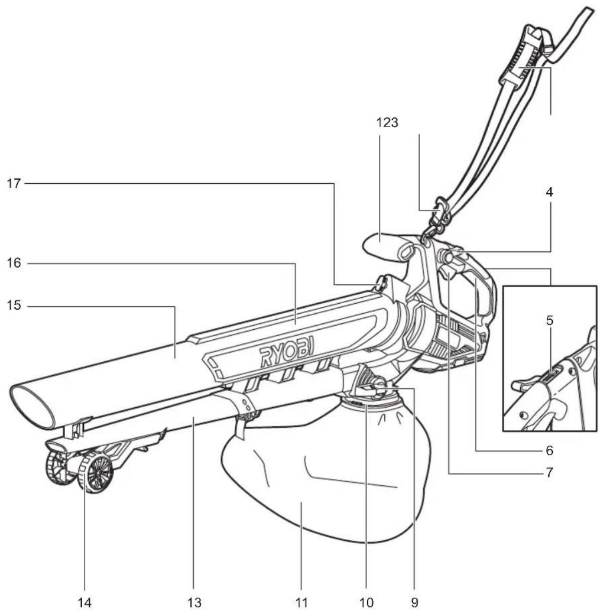RYOBI One+ RBV1850 - RBV1850 - 22