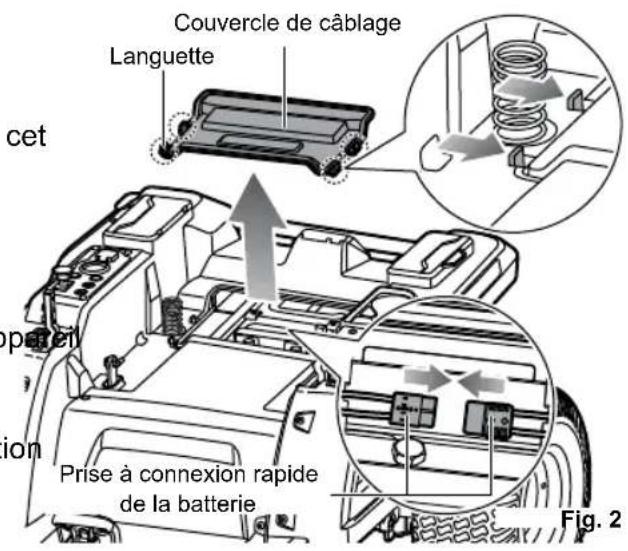 RYOBI ZTR480EX - Connexion de la batterie - 1