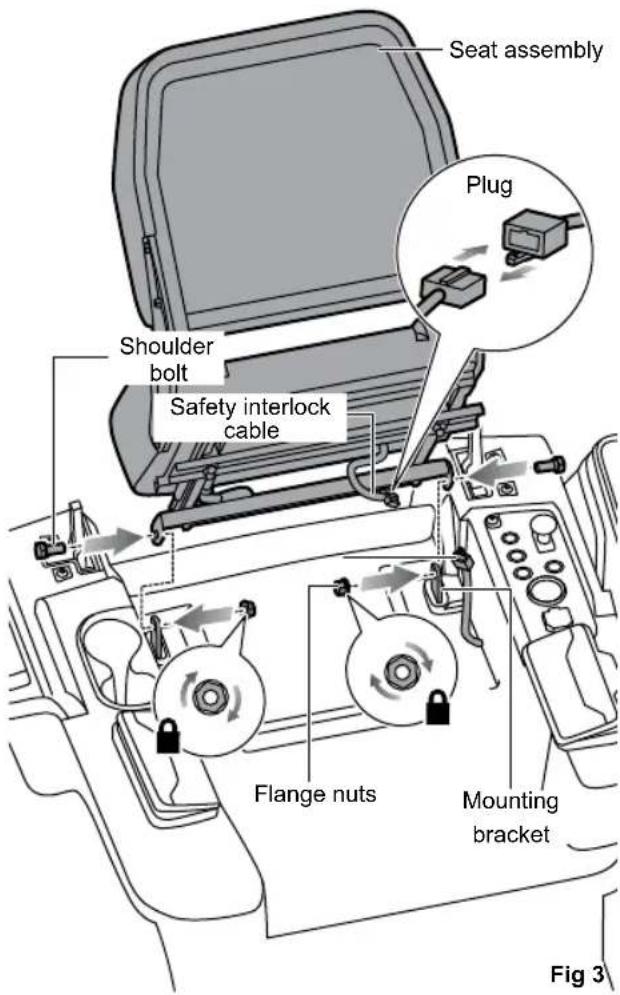 RYOBI ZTR480EX - INSTALLING THE SEAT - 1