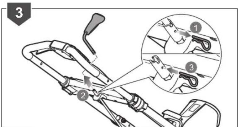Diagram showing a bicycle seat assembly with labeled parts and a magnified inset highlighting three different components.