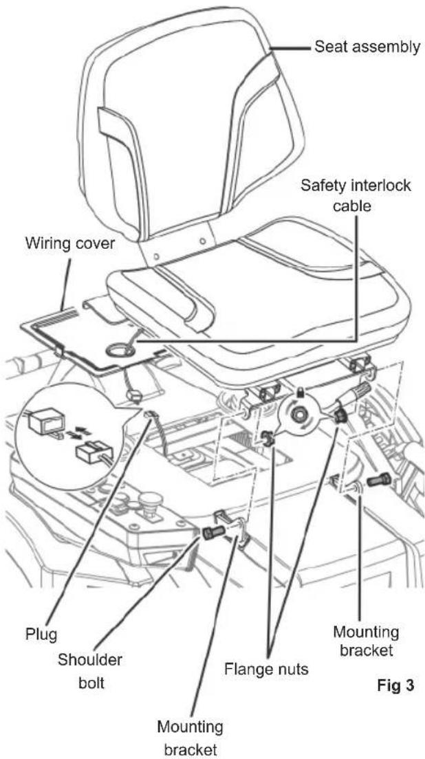 RYOBI RM480E - INSTALLING THE SEAT - 1