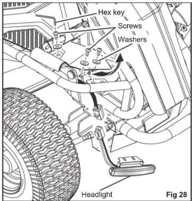 RYOBI RM480E - REPLACING THE HEADLIGHTS - 1