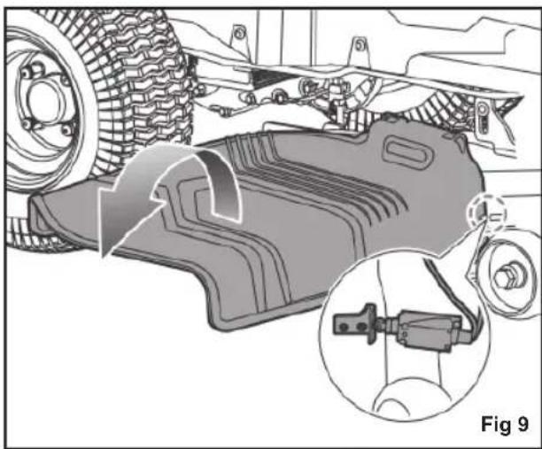 RYOBI RM480E - ÜBERPRÜFEN DES SICHERHEITSSPERR- SYSTEM DES SEITLICHEN AUSWURFKA- NALS - 1