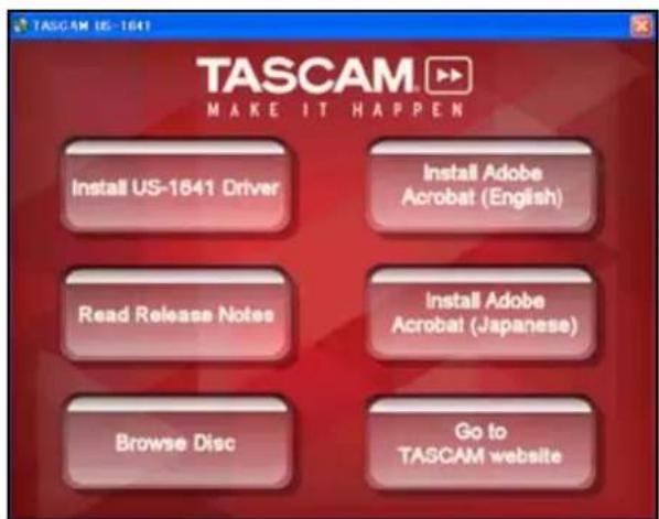 TASCAM US1641 - Installation des pilotes - 1