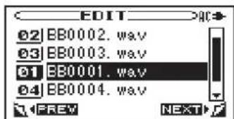 TASCAM BB1000CD - Changement de l'ordre de lecture des pistes (MOVE) - 13