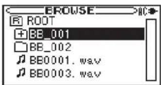 TASCAM BB1000CD - Sélection du dossier de lecture sur la carte SD - 10