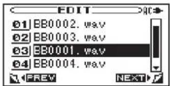 TASCAM BB1000CD - – Fonctions d'édition et opérations sur les fichiers - 2
