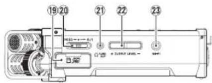 TASCAM DR44WLB - Die Bedienelemente und ihre Funktionen - 3
