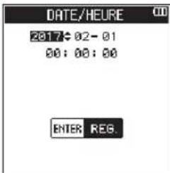 TASCAM DR44WLB - Réglage de l'horloge intégrée - 1