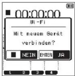 TASCAM DR44WLB - ■ Die WLAN-Verbindung mit Ihrem Smartphone herstellen (nach dem erstmaligen Verbindungsaufbau) - 1