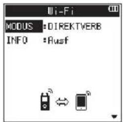 TASCAM DR44WLB - ■ Den WLAN-Modus auf DIREKTVERB einstellen - 2