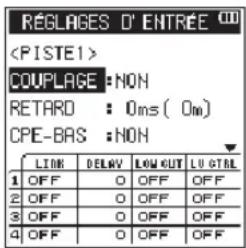 TASCAM DR44WLB - Réglage du filtre coupe-bas - 1