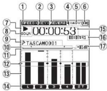 TASCAM DR44WLB - Home Screen - 2