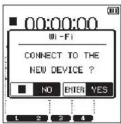 00:00:00 Wi-Fi CONNECT TO THE NEW DEVICE ? NO ENTER YES 1 2 3 4