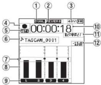 1 2 3 4 5 6 TASCAM_0001 00:00:18 -13.00 1 2 3 4 10 11 12