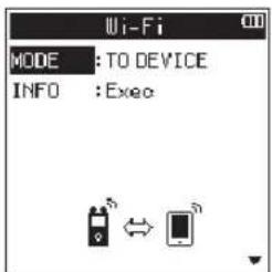 Wi-Fi MODE : TO DEVICE INFO : Exec