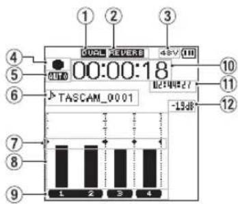 TASCAM DR44WLB - Die Aufnahmeseite - 1