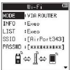 Wi-Fi MODE : VIA ROUTER INFO : Exec LIST : Execo SSID : [AirPort343] PASSWORD : [**********]