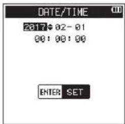 DATE/TIME 2017: 02-01 00:00:00 ENTER SET