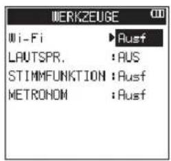 TASCAM DR44WLB - ■ Den WLAN-Modus auf DIREKTVERB einstellen - 1