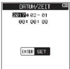 TASCAM DR44WLB - Datum und Uhrzeit der eingebauten Uhr einstellen - 1