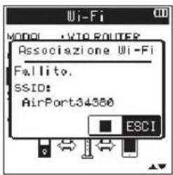 Wi-Fi MODEL • WTO ROUTER Associazione Wi-Fi Fallito. SSID: AirPort34380 ESCI