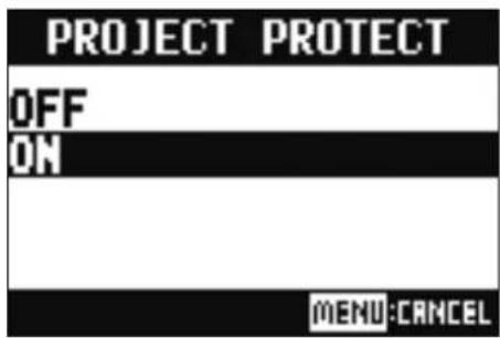 ZOOM LiveTrak L20R - Protection des projets - 1