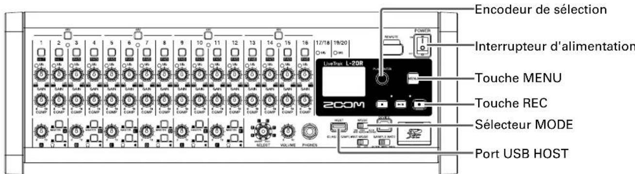 ZOOM LiveTrak L20R - Sauvegarde de projets sur des clés USB - 1