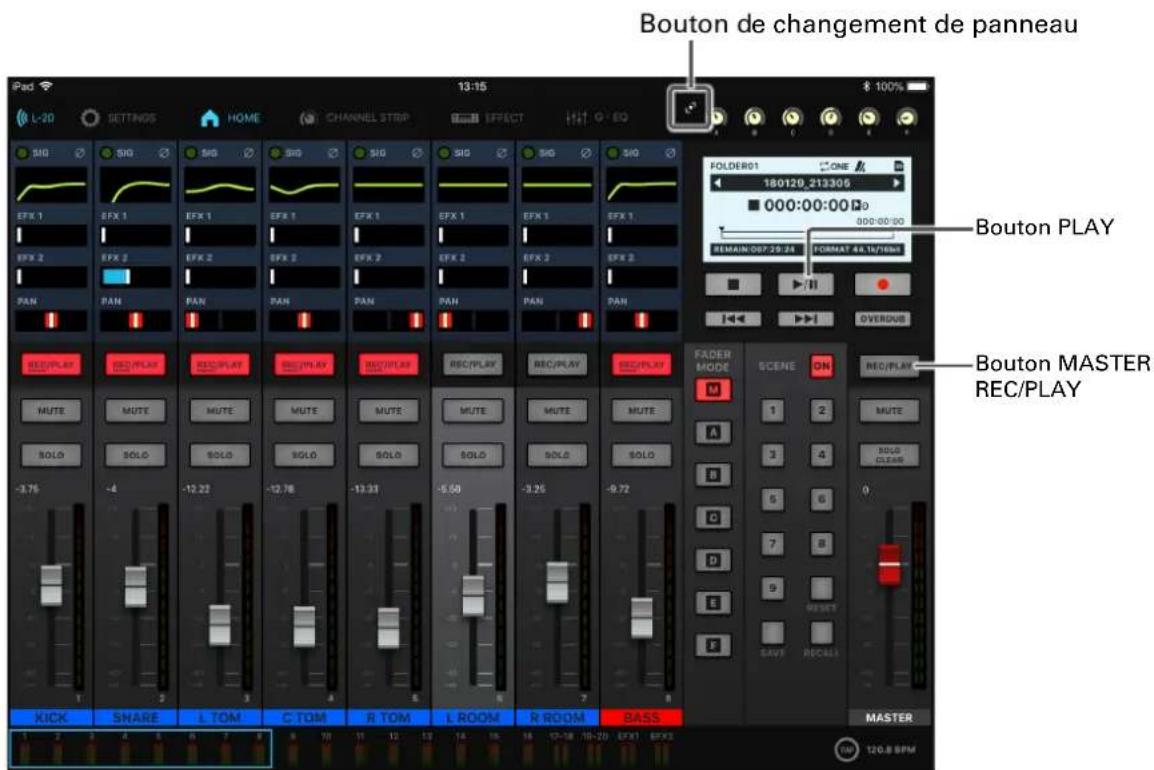 ZOOM LiveTrak L20R - Lecture de la piste master - 1