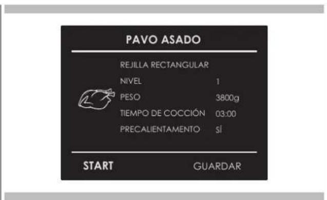 Fulgor Milano FCOS 6215 TEM X - Selección una receta ya configurada: - 1