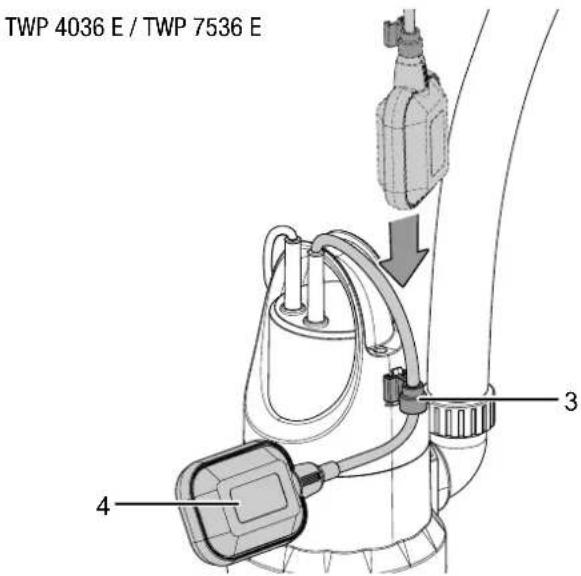 TROTEC TWP 11000 ES - Réglage du contact à flotteur - 1