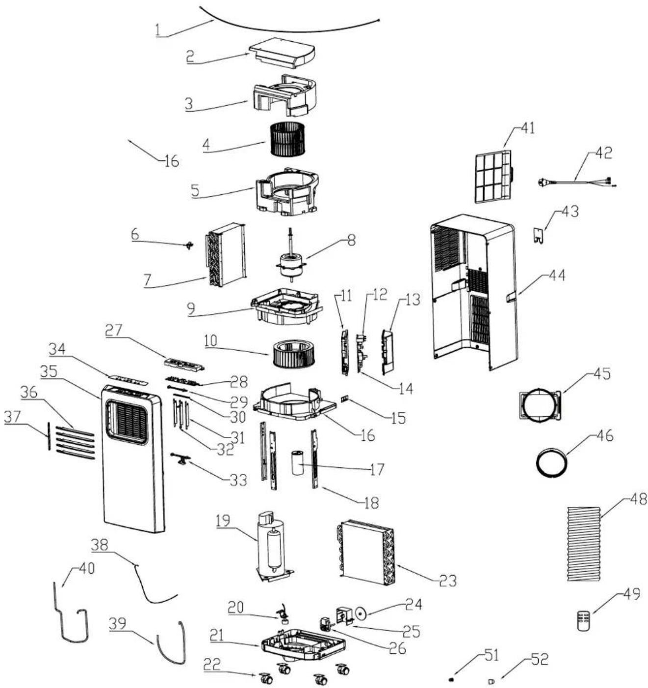 TROTEC PAC 2610 S - Nomenclature et liste des pieces de rechange - 1