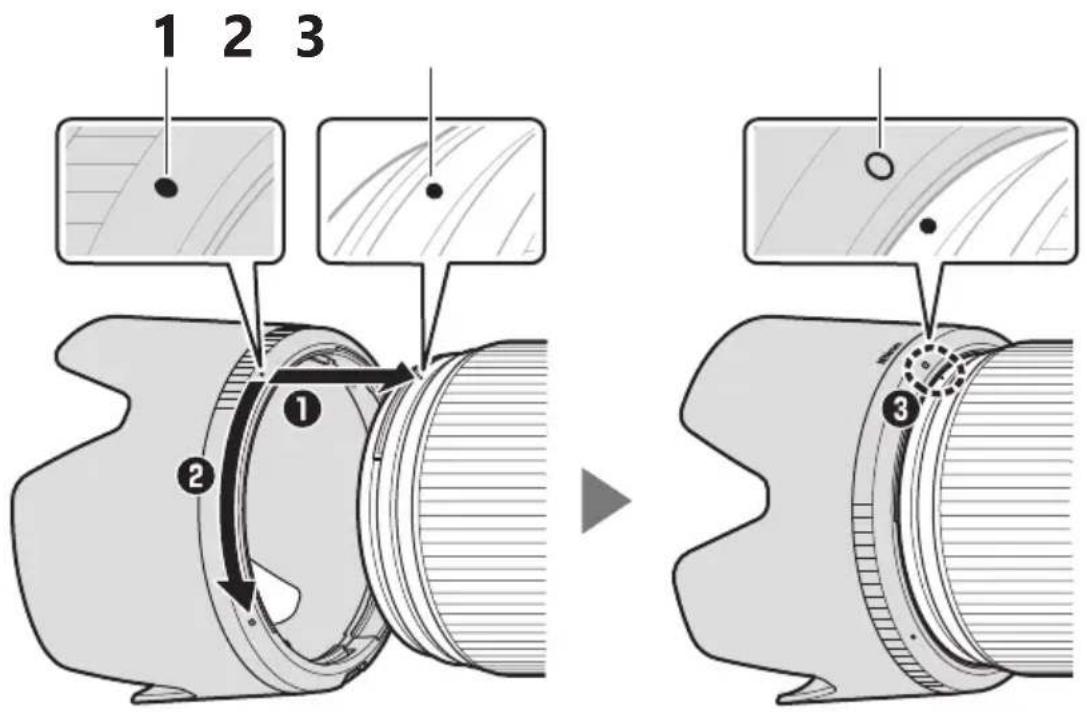 NIKON NIKKOR Z 100400mm f4.55.6 VR S - Fixation du parasoleil - 1