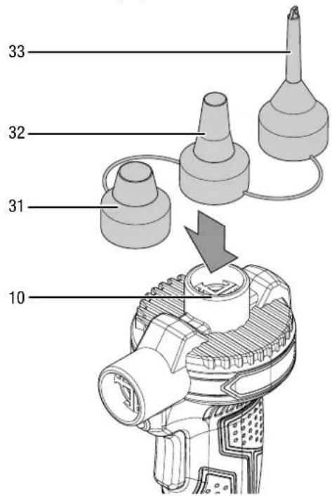 TROTEC PCPS 1016V - Changement d'embout (pompe à air sans fil) - 2