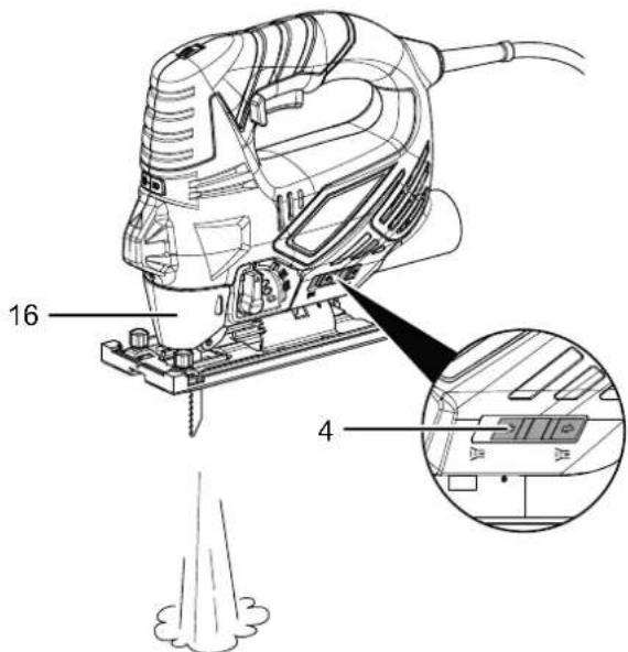 TROTEC PJSS 12230V - Réglage de la fonction soufflerie / aspiration - 1