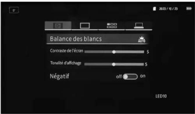 TROTEC VSP3041 - Sous-menu Paramètres de prise de vue - 1