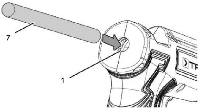 TROTEC PGGS 1020V - Insertion d'un bâtonnet de colle - 1