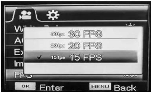 TROTEC VSC3008 - Régler les images par seconde (FPS) - 1