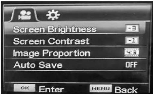 TROTEC VSC3008 - Sous-menu des paramètres photo/vidéo - 2